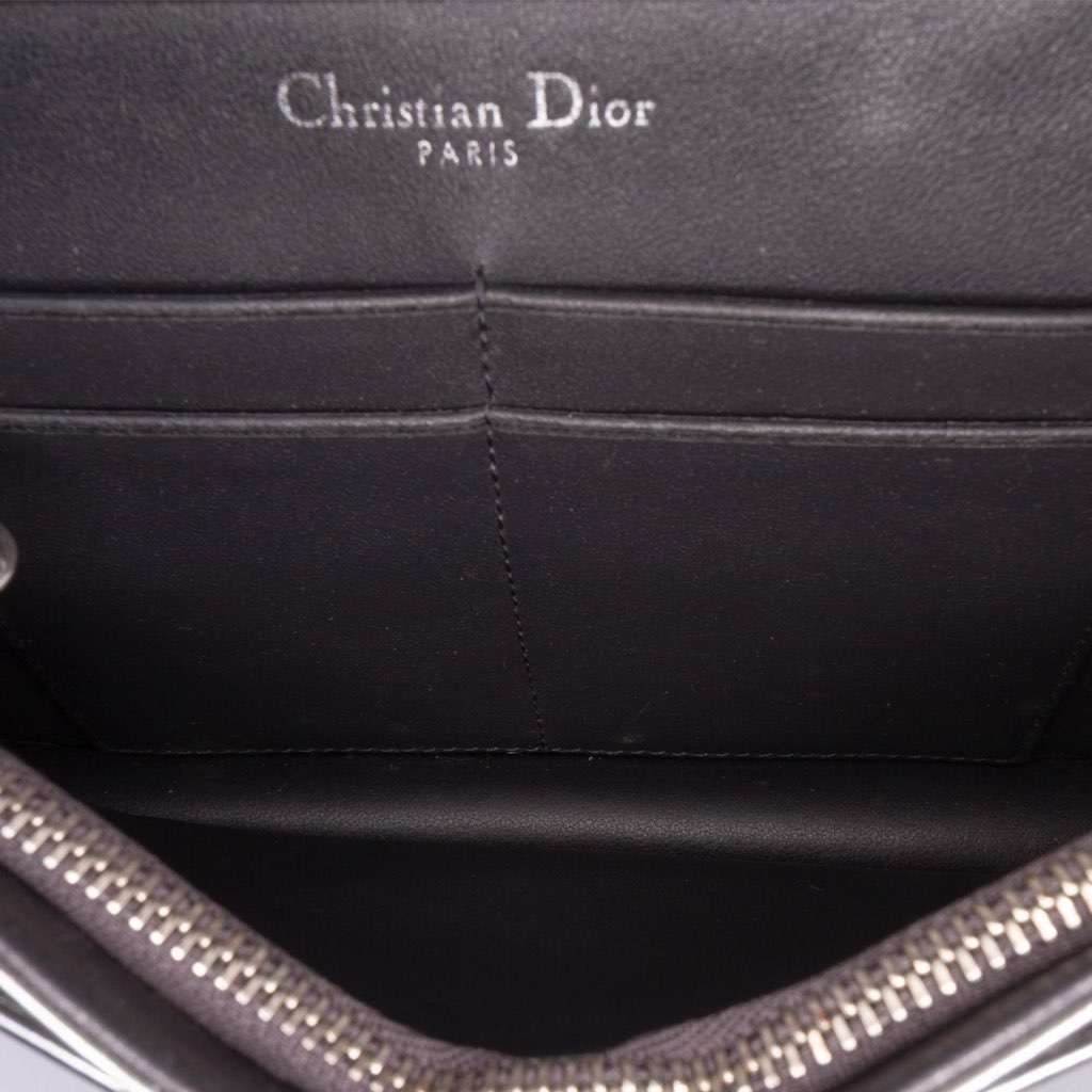 Dior Metallic Patent Microcannage Diorama Wallet on Chain - 4