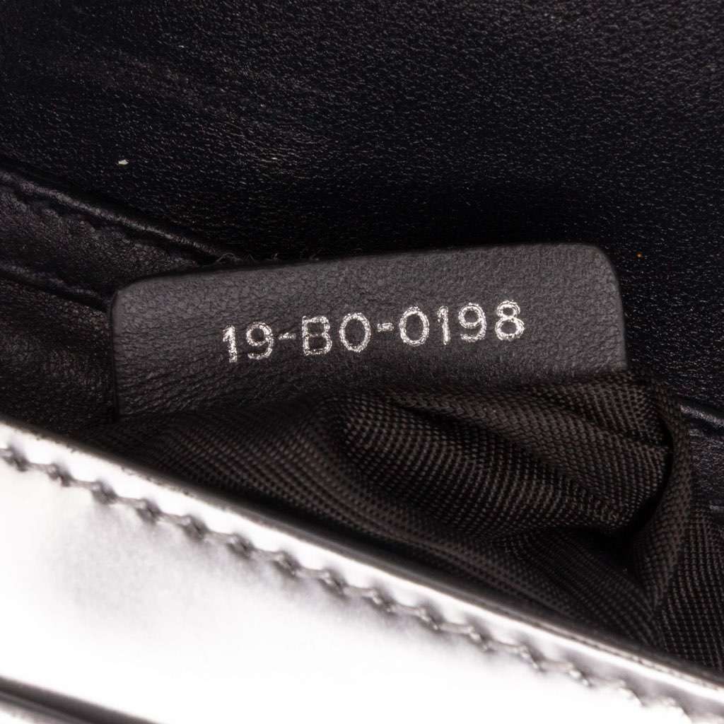 Dior Metallic Patent Microcannage Diorama Wallet on Chain - 5