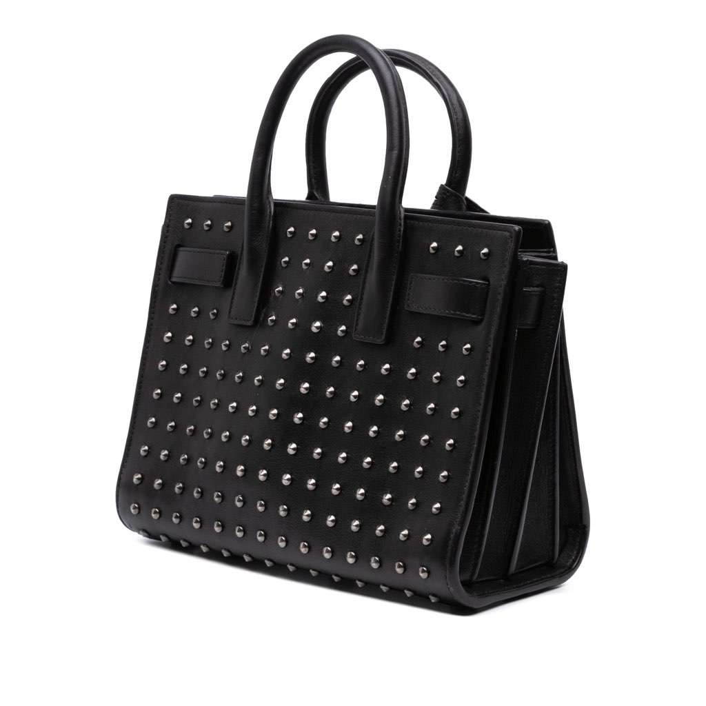 Saint Laurent Nano Studded Leather Sac de Jour Satchel - Back view