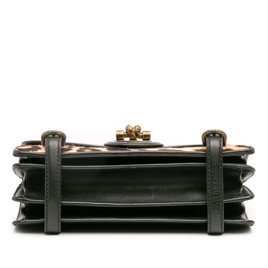 Bottega Veneta Calfskin and Leopard Print Pony Hair City Knot Shoulder Bag - 3