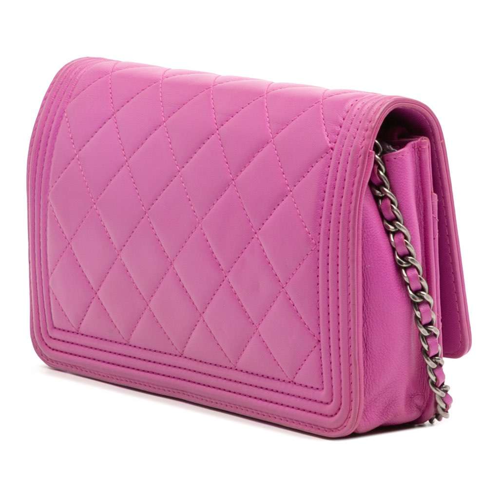 Chanel Lambskin Boy Wallet on Chain - Back view