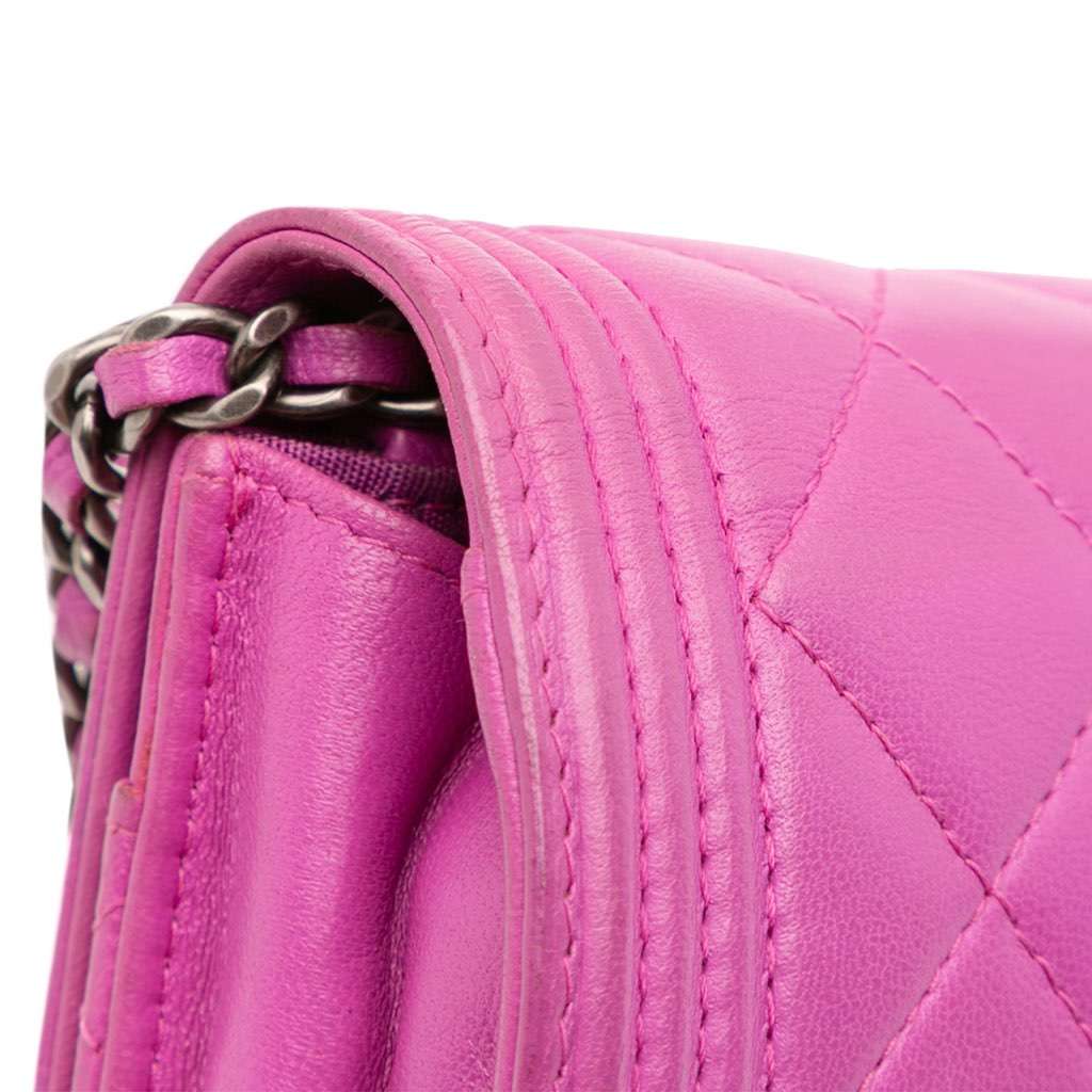 Chanel Lambskin Boy Wallet on Chain - Image 13