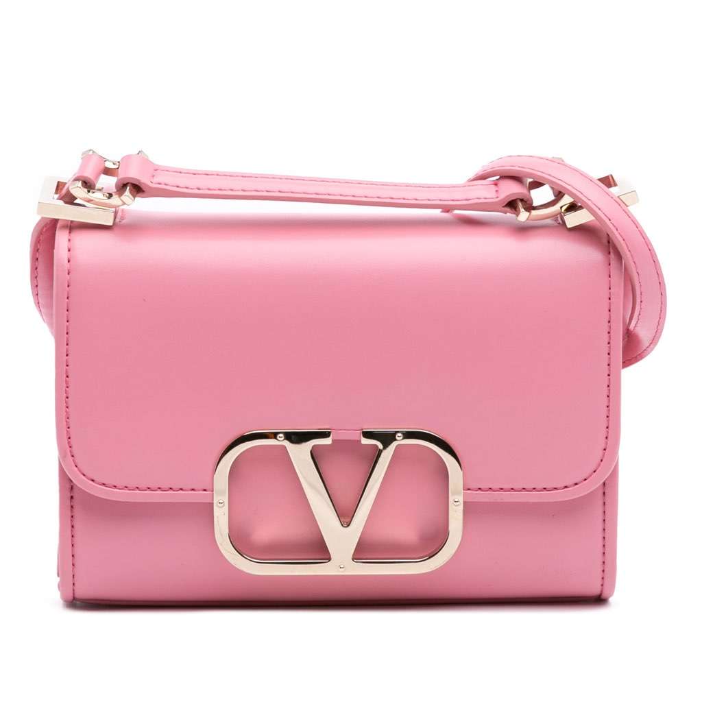 Valentino Small Leather VLogo Type Crossbody