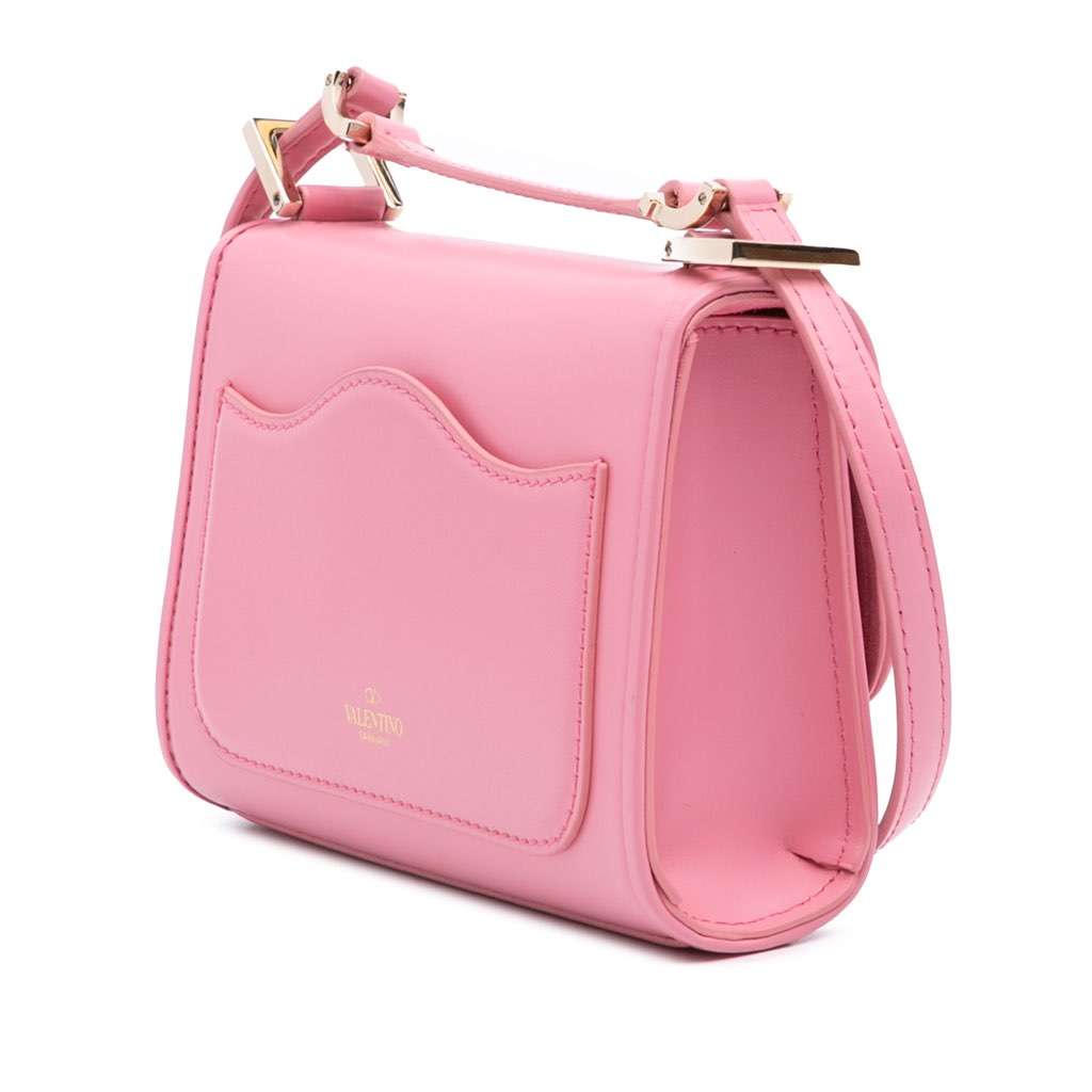 Valentino Small Leather VLogo Type Crossbody - Back view