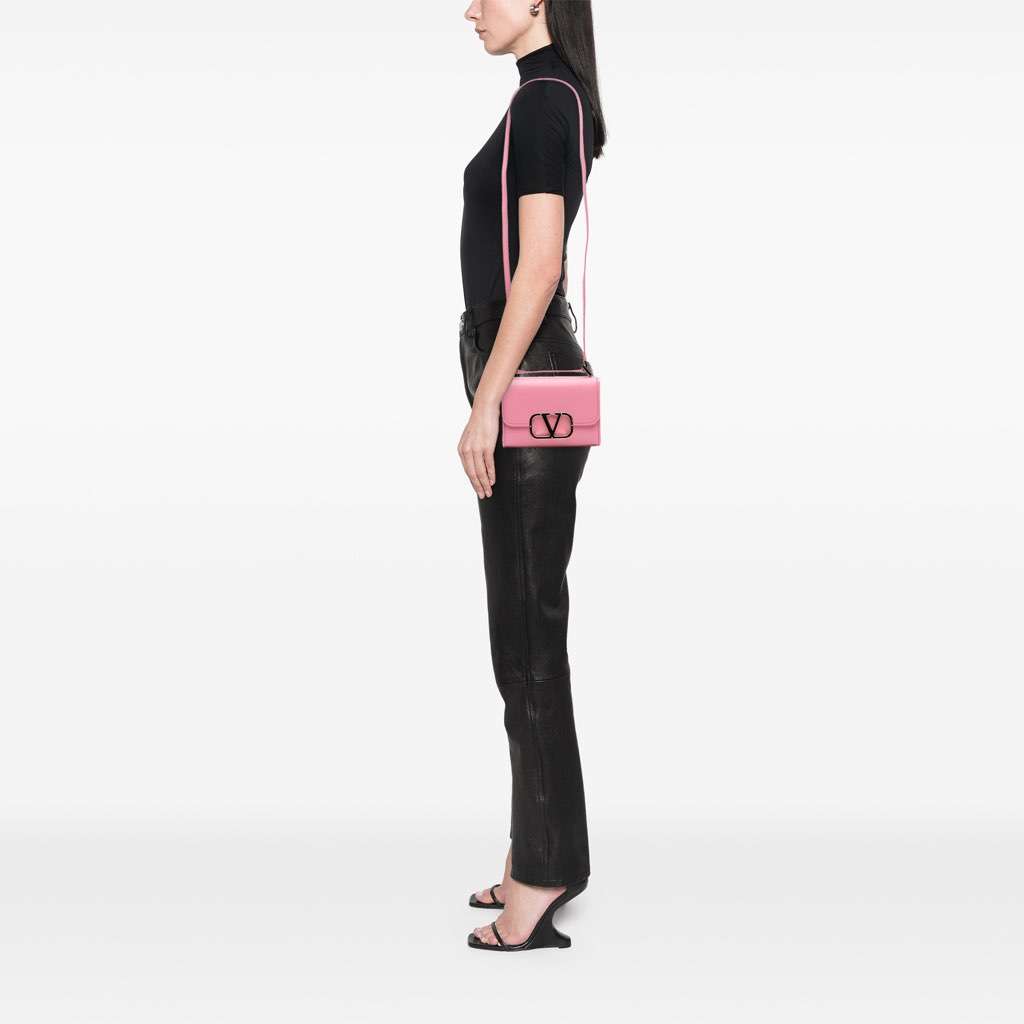 Valentino Small Leather VLogo Type Crossbody - Image 14