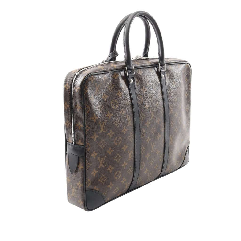 Louis Vuitton Monogram Macassar Porte-Documents Voyage GM - Back view