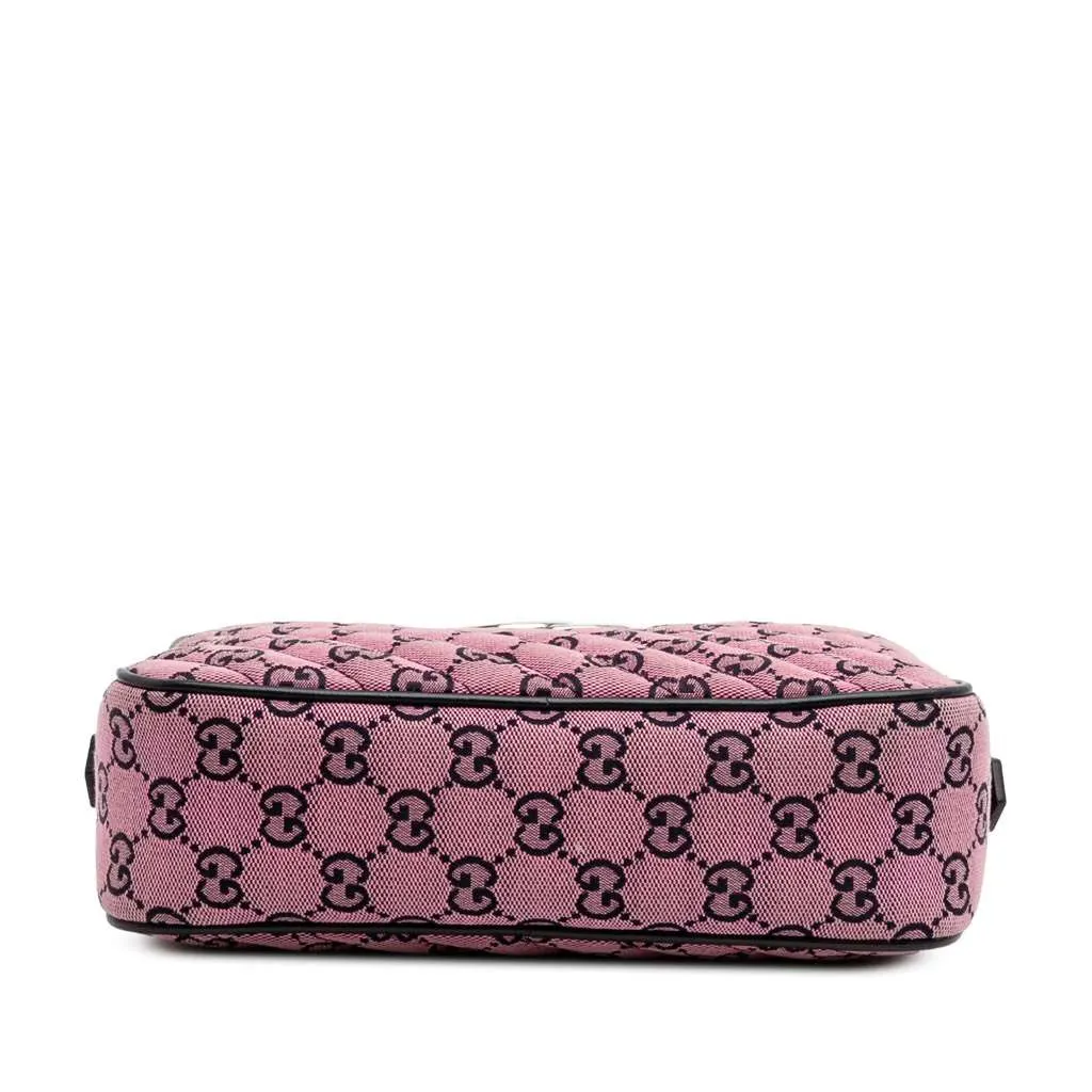 Gucci Small GG Marmont Matelasse Canvas Crossbody Pink Canvas Good - Inside View