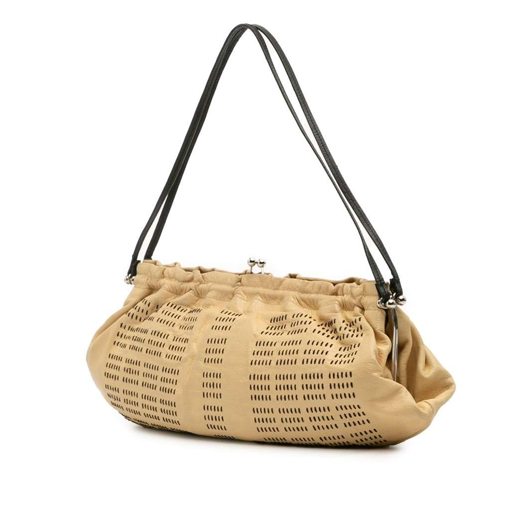 Miu Miu Leather Kiss Lock Shoulder Bag - Back view