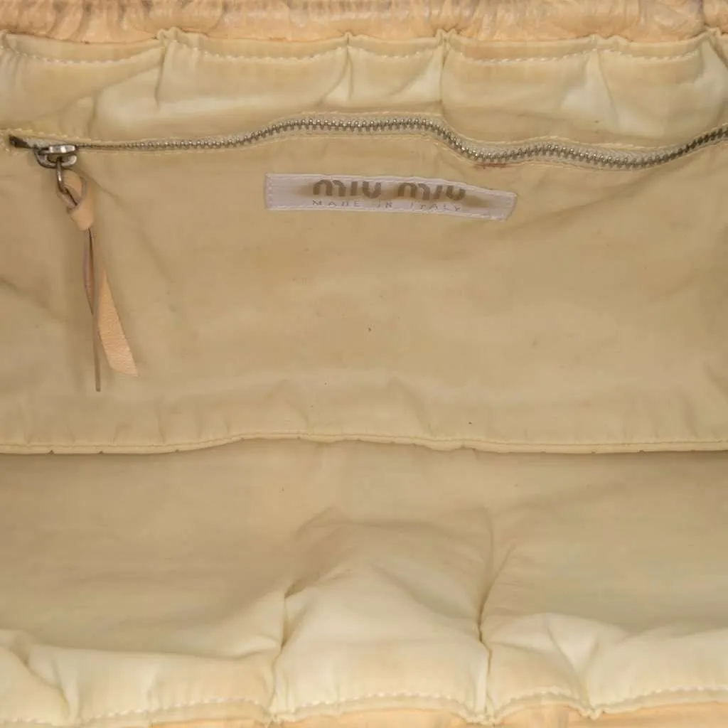 Miu Miu Leather Kiss Lock Shoulder Bag Brown Leather Good - Model View
