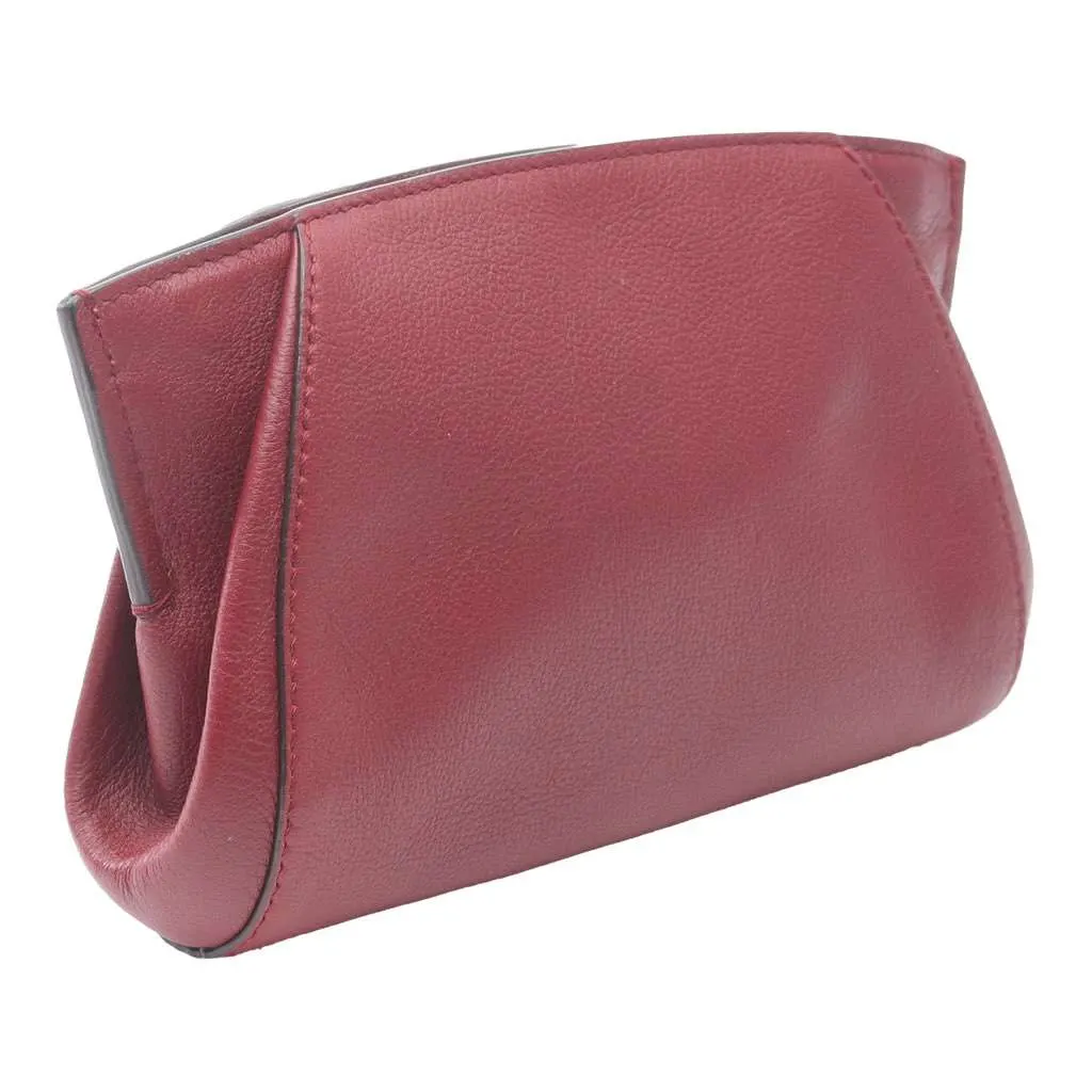 Cartier Leather C De Cartier Clutch Red Leather Good - Back View