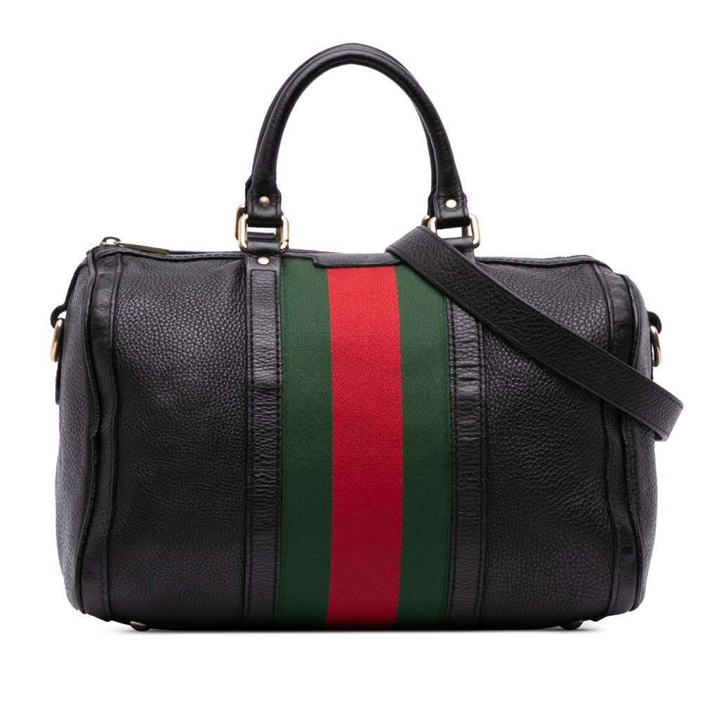 Gucci Calfskin Web Joy Boston Bag