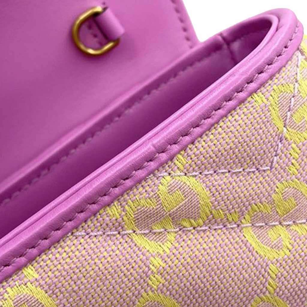 Gucci Super Mini GG Marmont Matelasse Canvas Flap Crossbody - Image 11