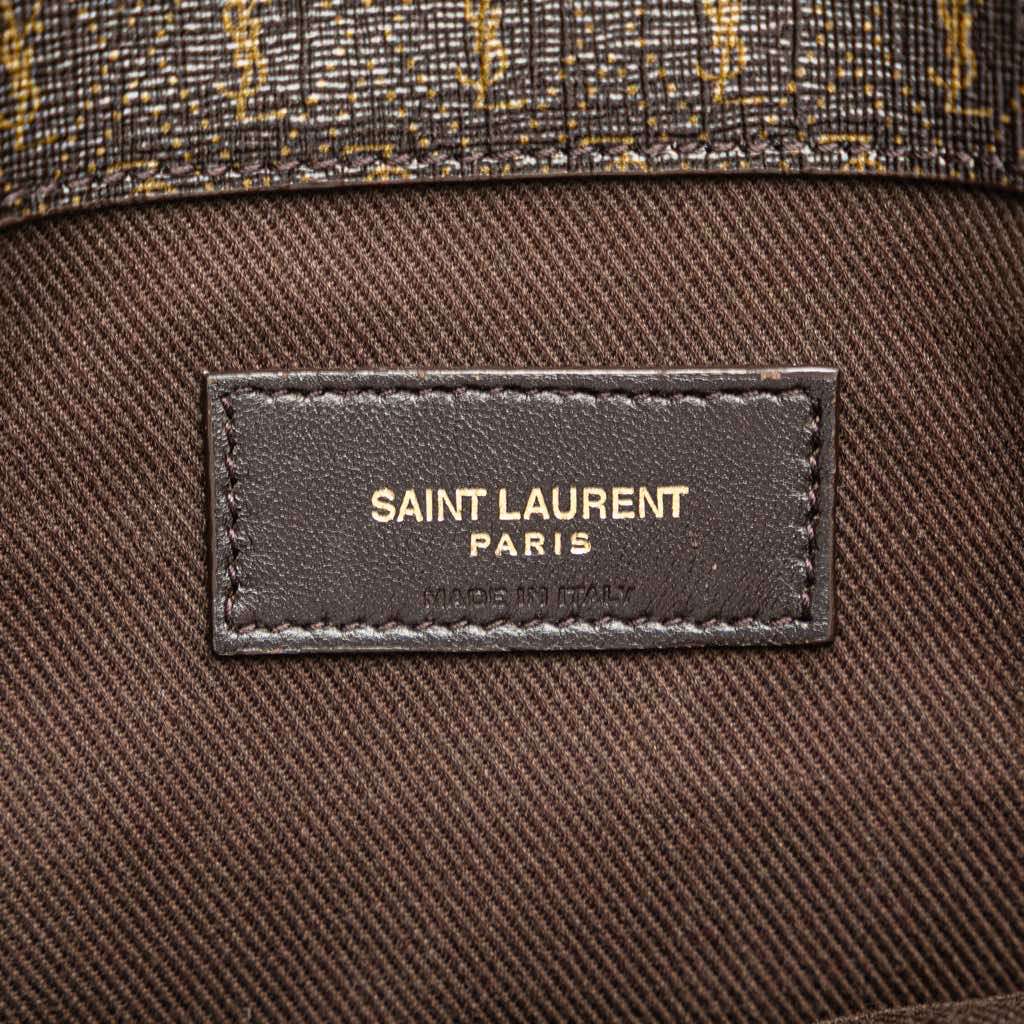Saint Laurent Le Monogramme Coated Canvas and Leather Shopper Tote - Side view