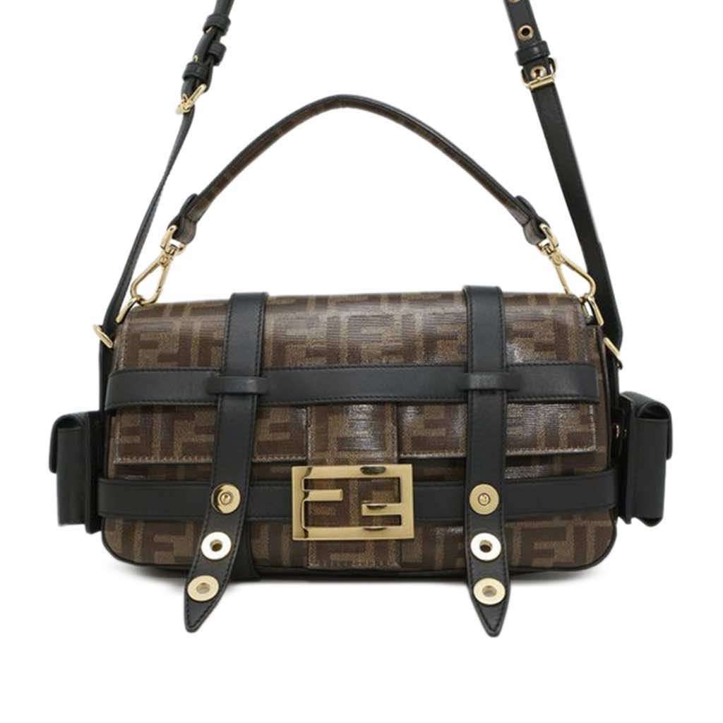Fendi Zucca Glazed Fabric Cage Baguette