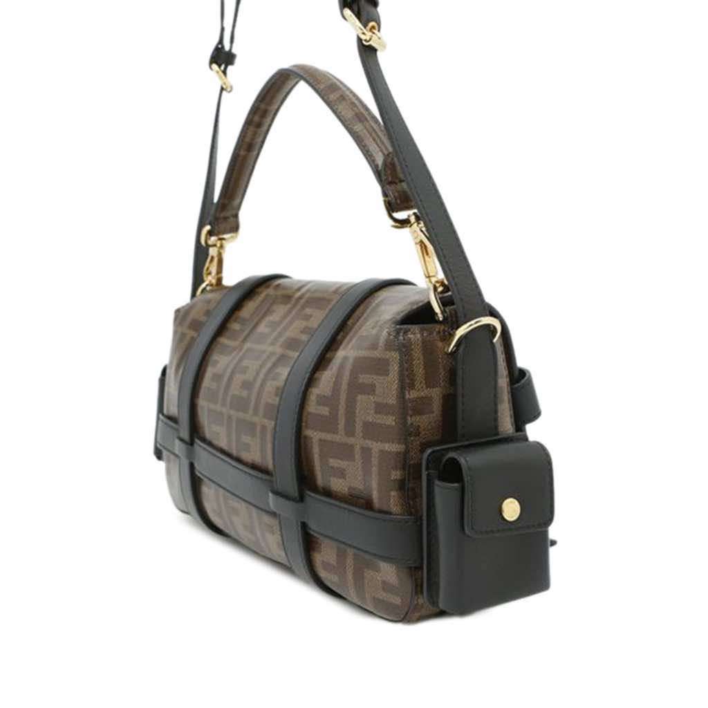 Fendi Zucca Glazed Fabric Cage Baguette - Back view