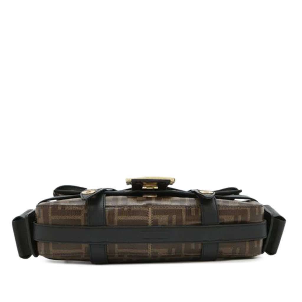 Fendi Zucca Glazed Fabric Cage Baguette - Image 6