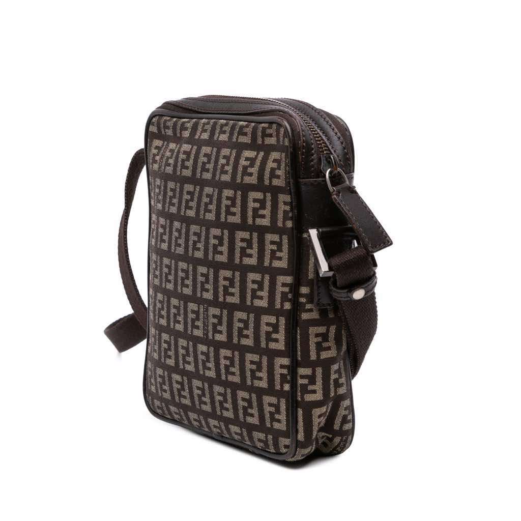 Fendi Zucchino Canvas Crossbody - Back view