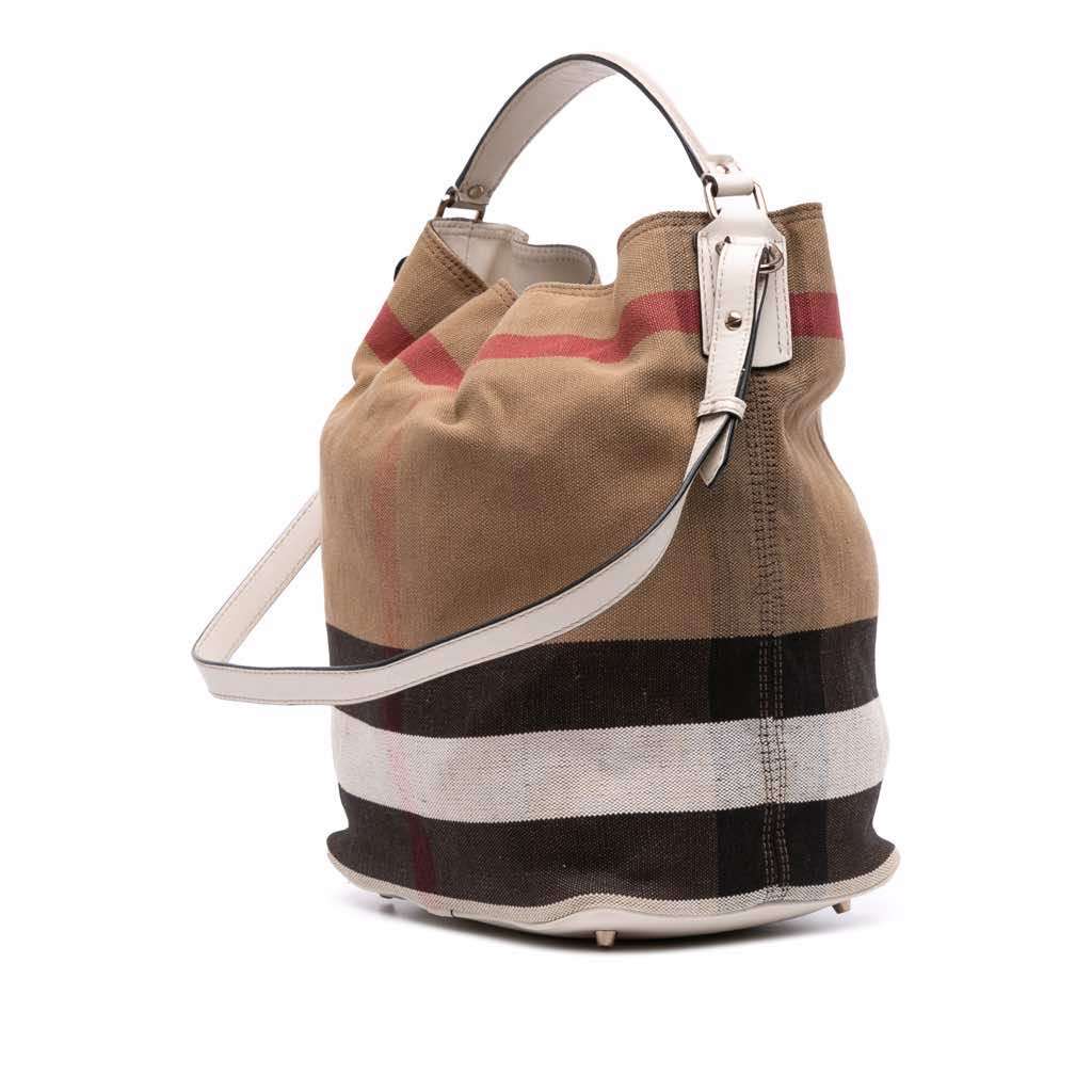 Burberry Medium Mega Check Canvas Ashby Bucket Bag - 2