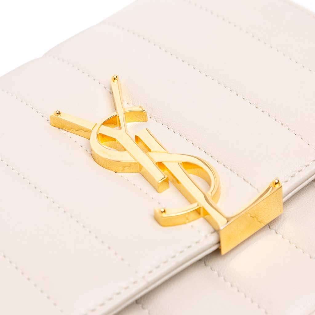 Saint Laurent Small Lambskin Monogram Vicky Chain Bag - Detail 1