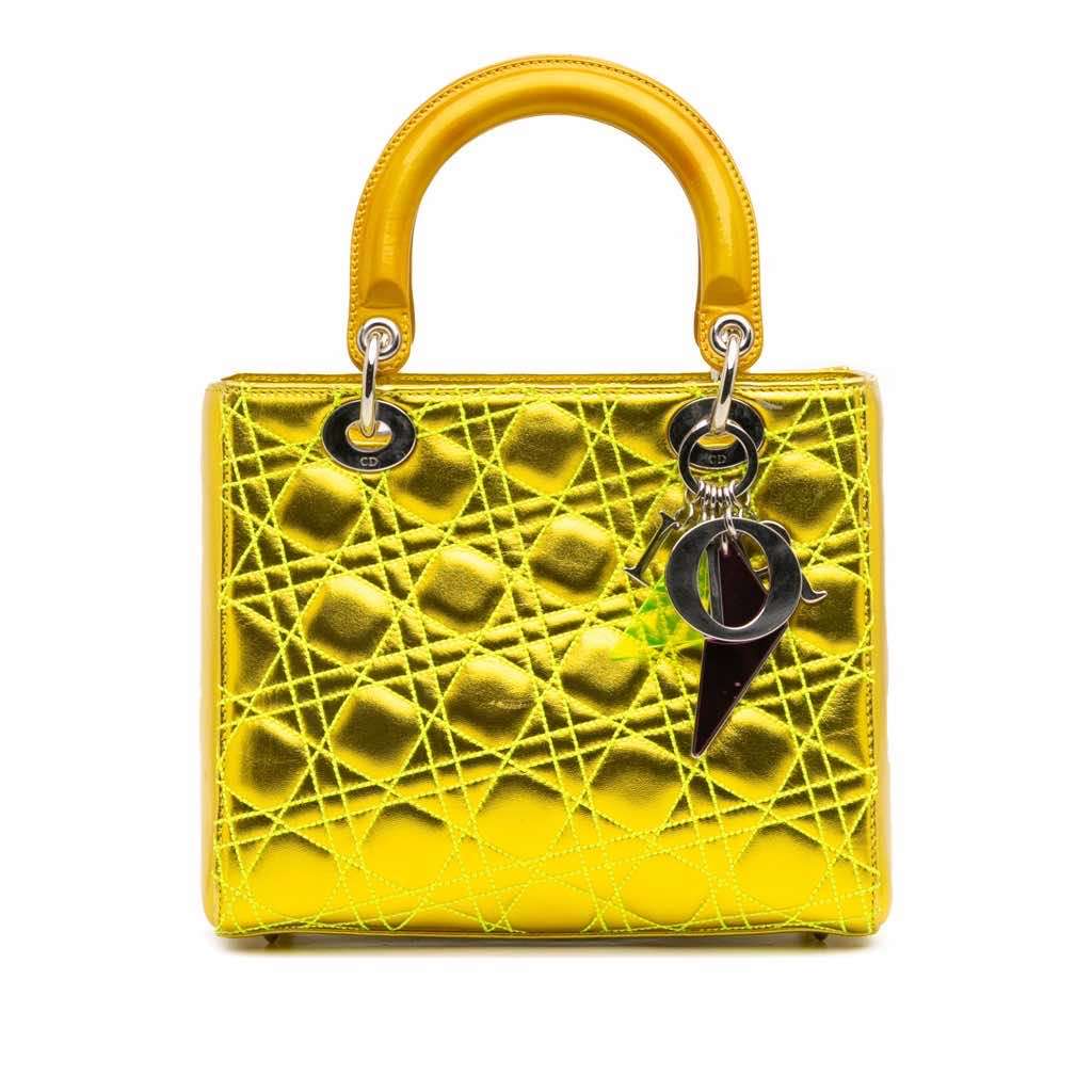 Dior Anselm Reyle Medium Metallic Lambskin Cannage Lady Dior