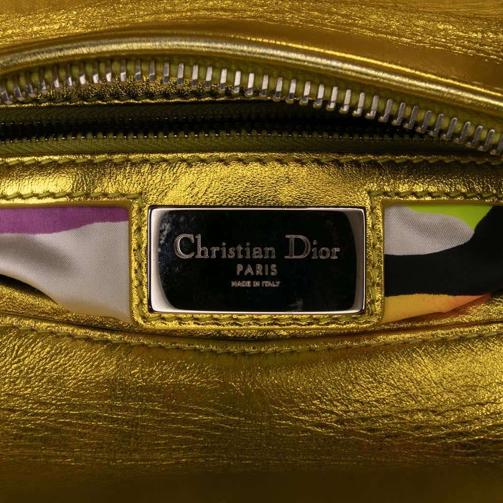 Dior Anselm Reyle Medium Metallic Lambskin Cannage Lady Dior - Side view