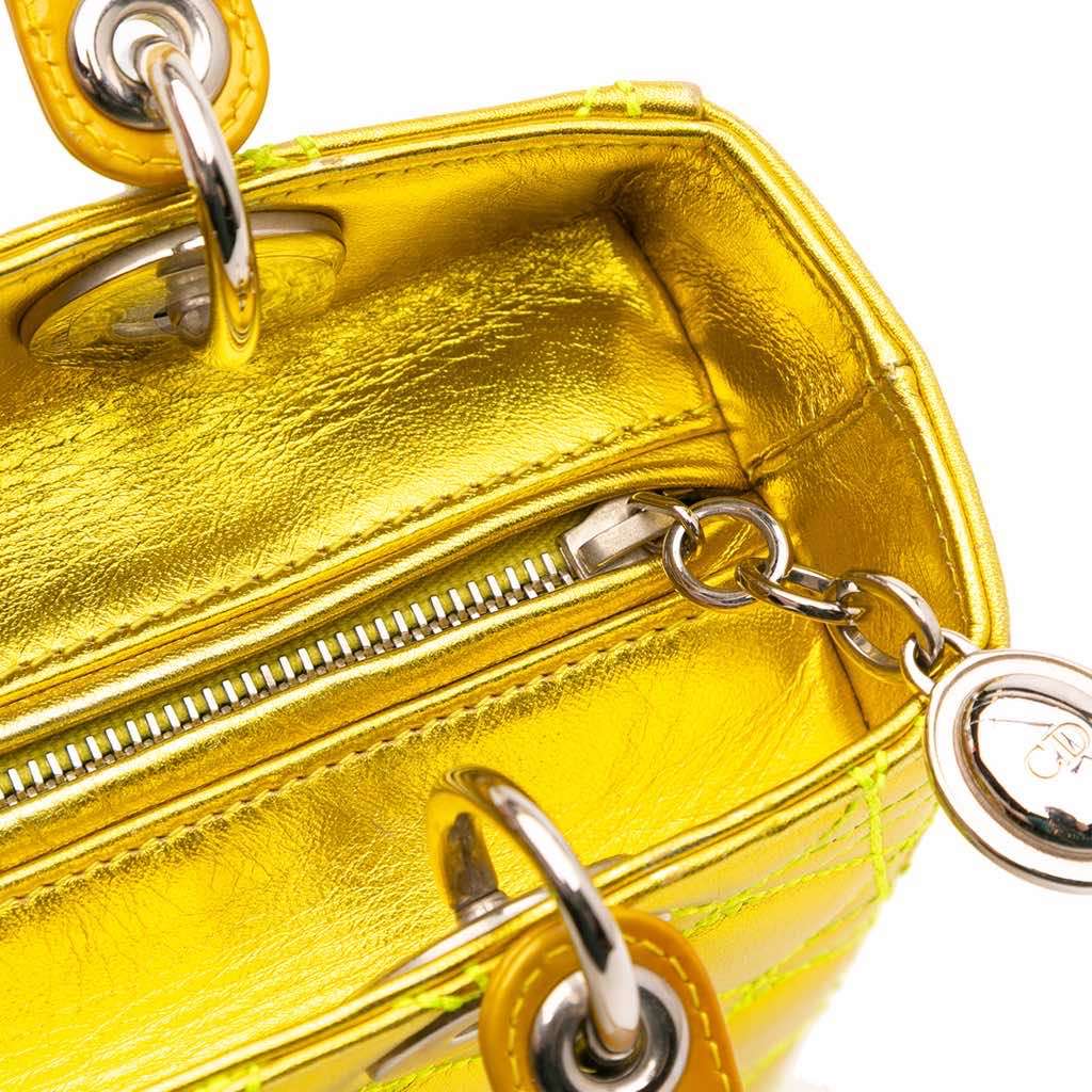 Dior Anselm Reyle Medium Metallic Lambskin Cannage Lady Dior - Image 10