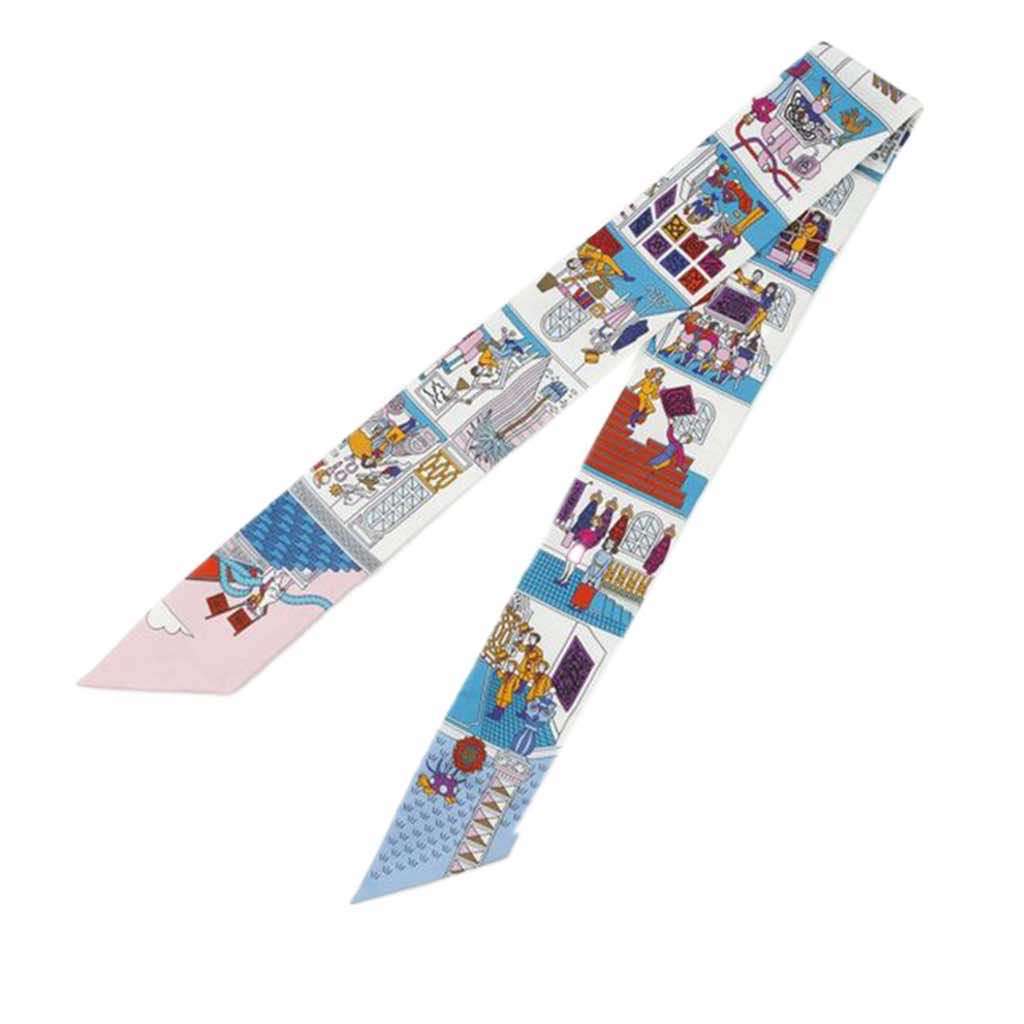 Hermès La Maison des Carres Silk Twilly Scarf - Back view