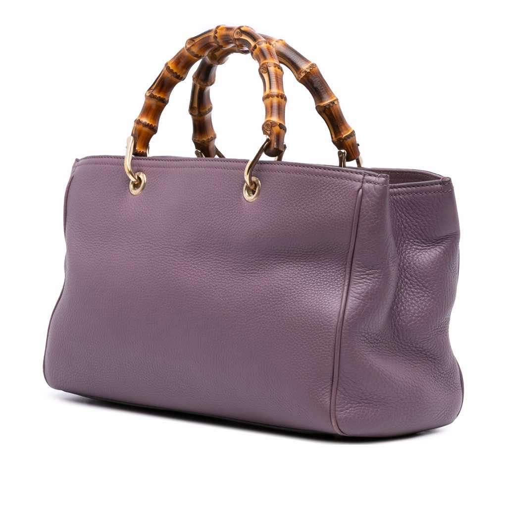 Gucci Medium Calfskin Bamboo Shopper Satchel - Back view