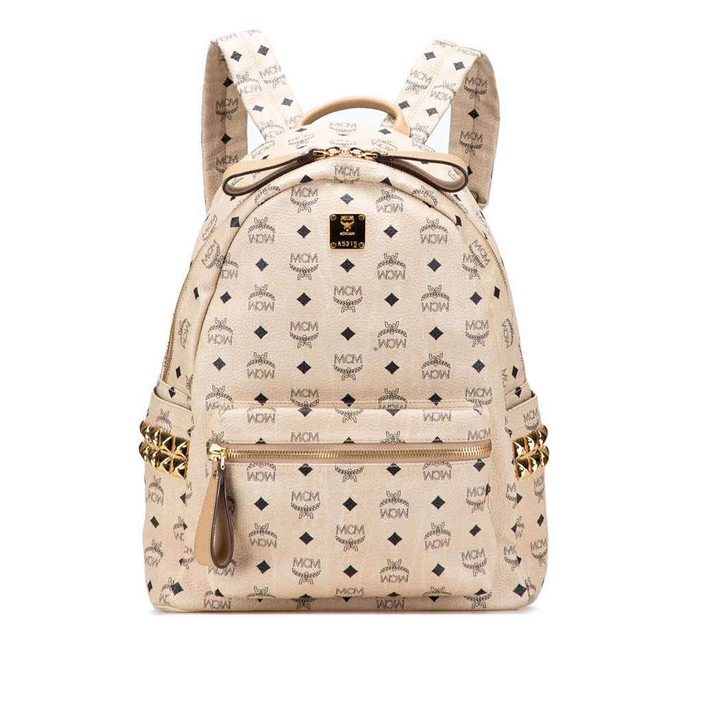 Mcm Medium Studded Visetos Coated Canvas Stark Backpack