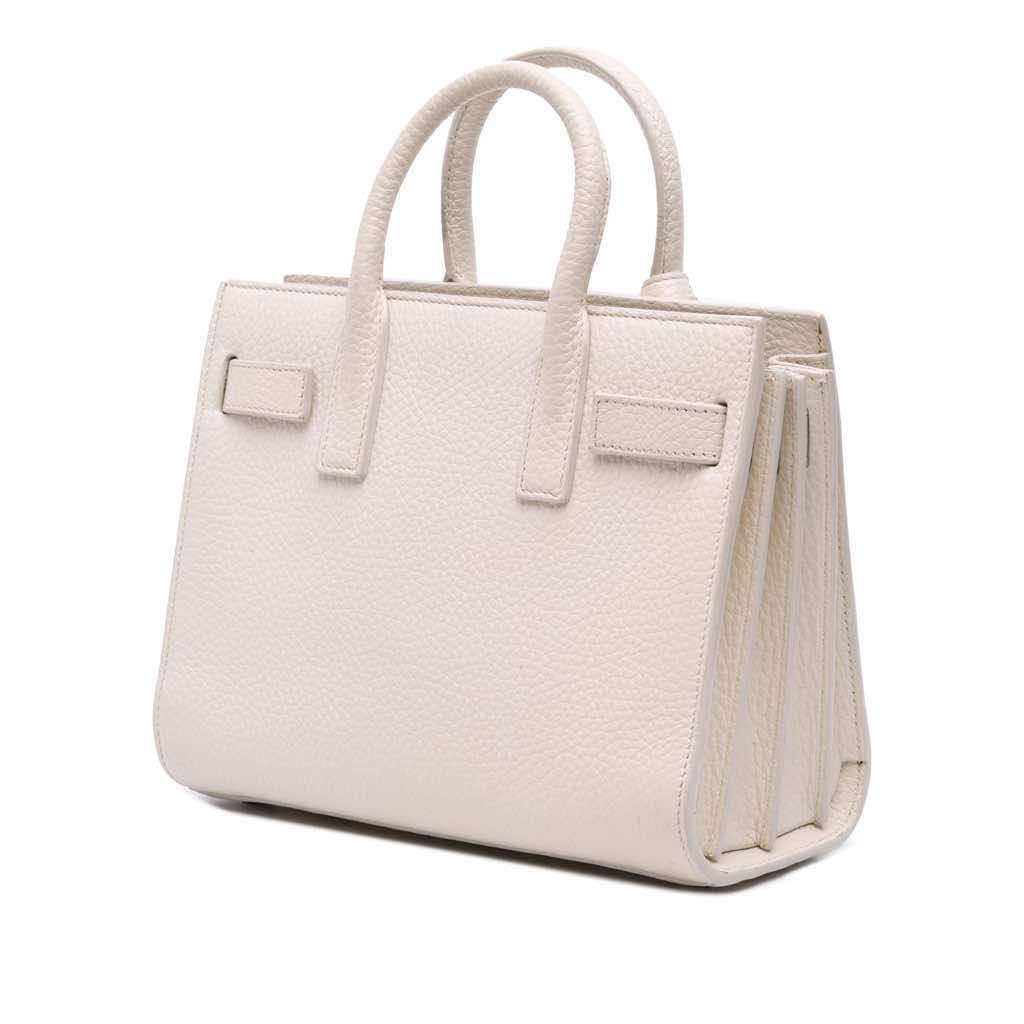 Saint Laurent Nano Grained Calfskin Sac de Jour Satchel - Back view