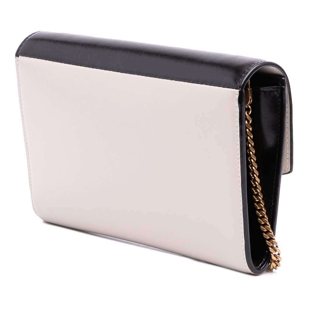 Saint Laurent Bicolor Calfskin Uptown Chain Wallet - Back view