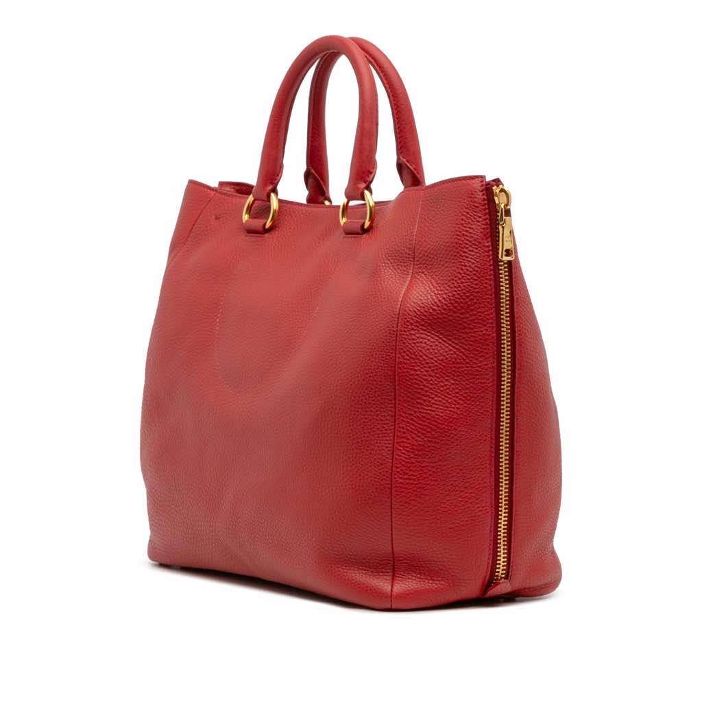 Prada Vitello Daino Side Zip Convertible Tote - 2
