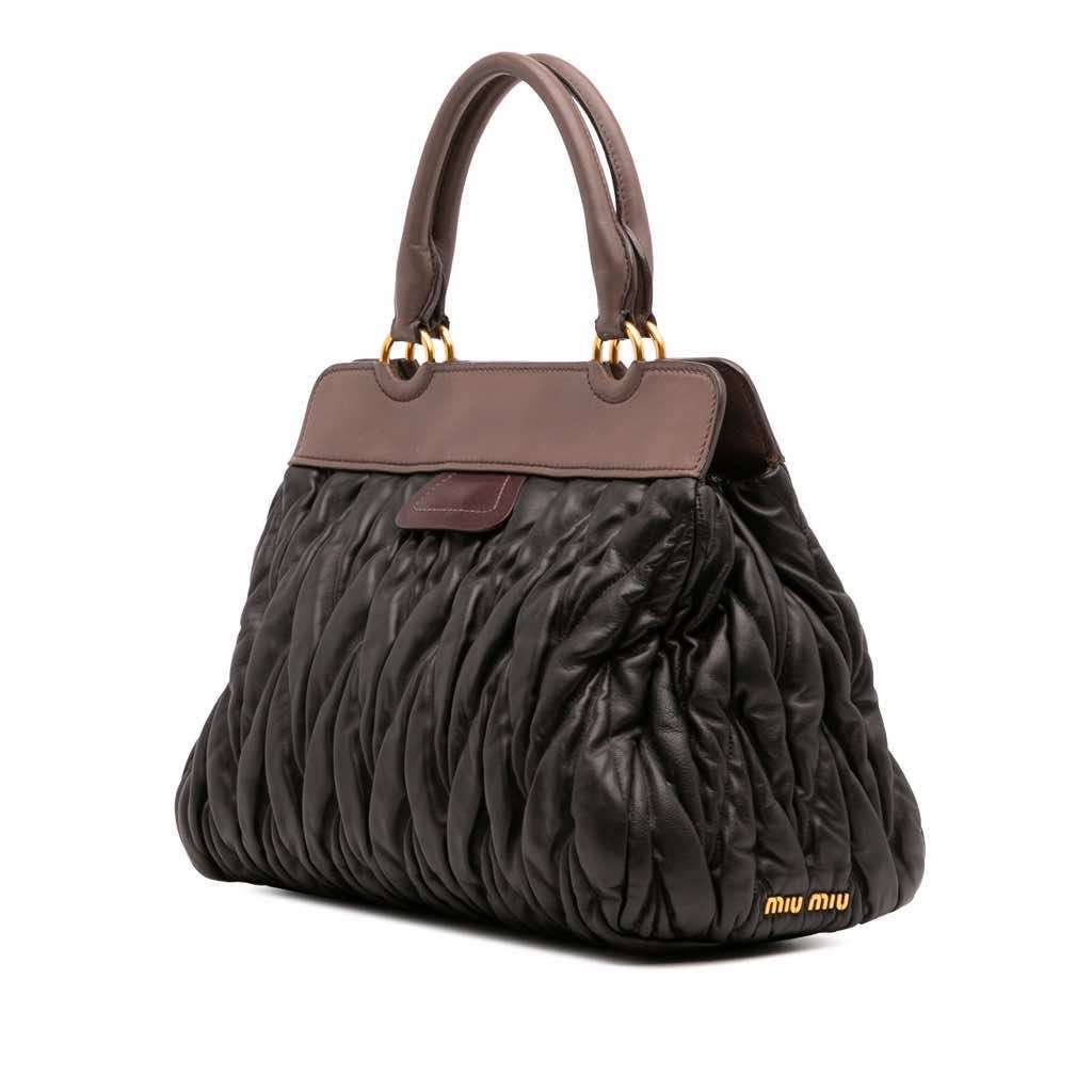 Miu Miu Matelasse Leather Turnlock Tote - Back view