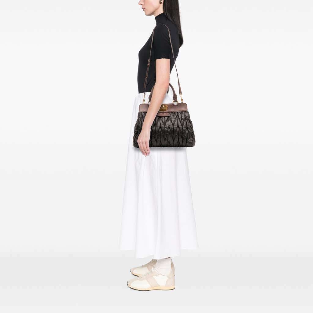 Miu Miu Matelasse Leather Turnlock Tote - Image 14