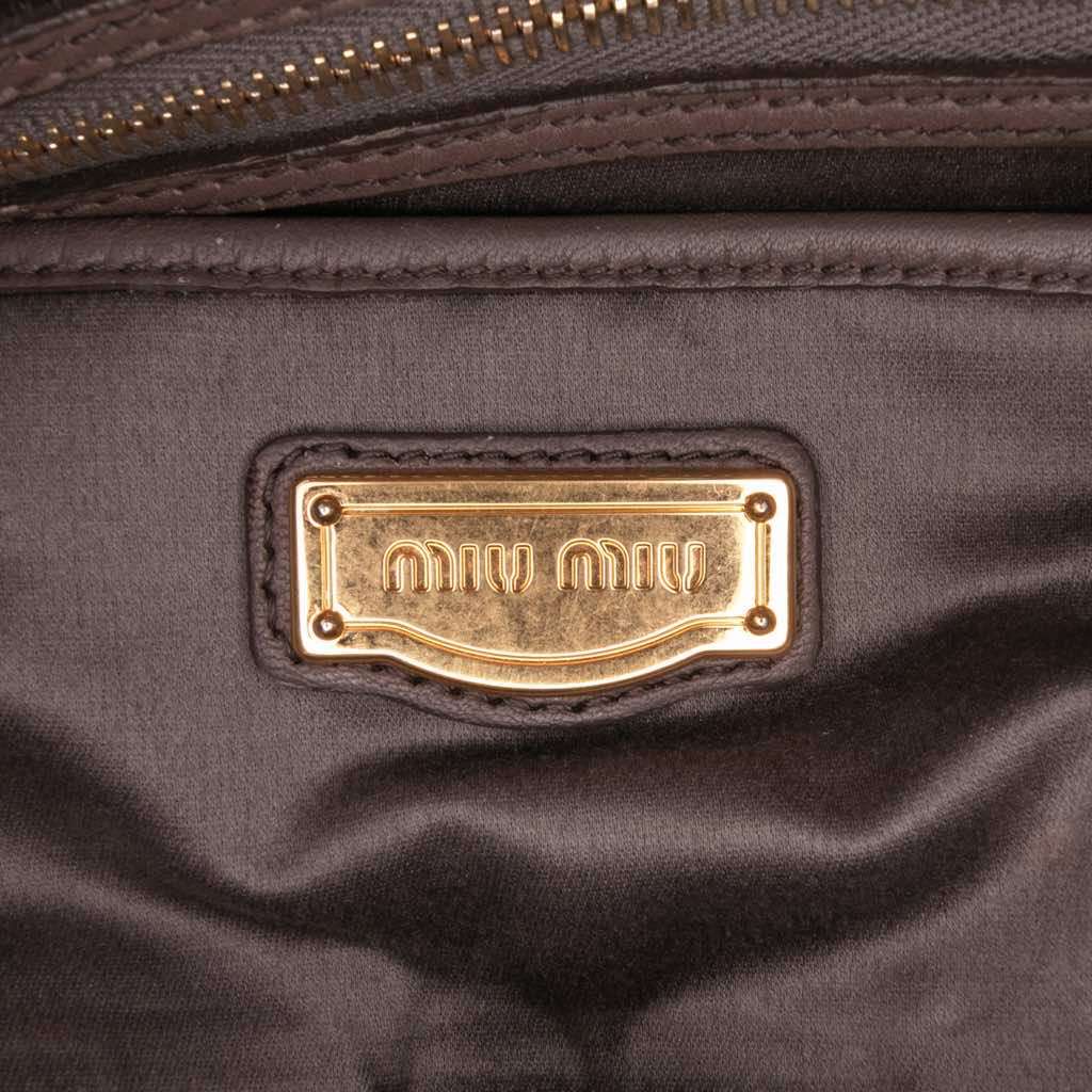 Miu Miu Matelasse Leather Turnlock Tote - Side view