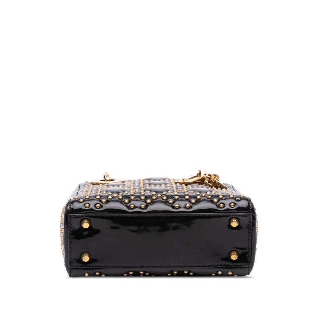 Dior Mini Patent Cannage Studded Supple Lady Dior Black Leather Very good - Inside View
