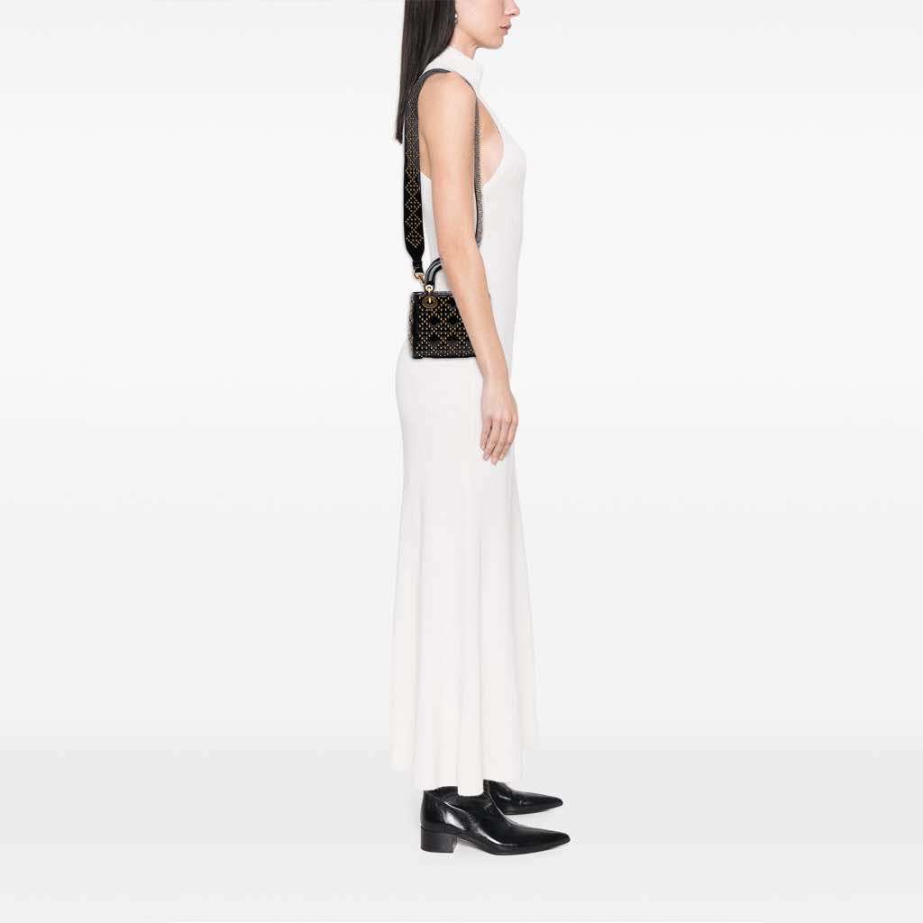 Dior Mini Patent Cannage Studded Supple Lady Dior - Image 11