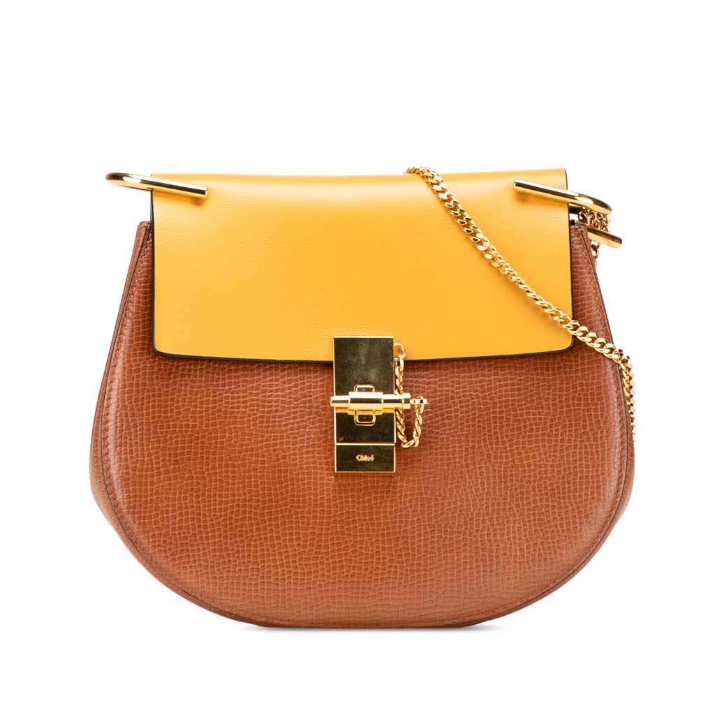 Chloé Small Bicolor Smooth and Grained Calfskin Drew Crossbody