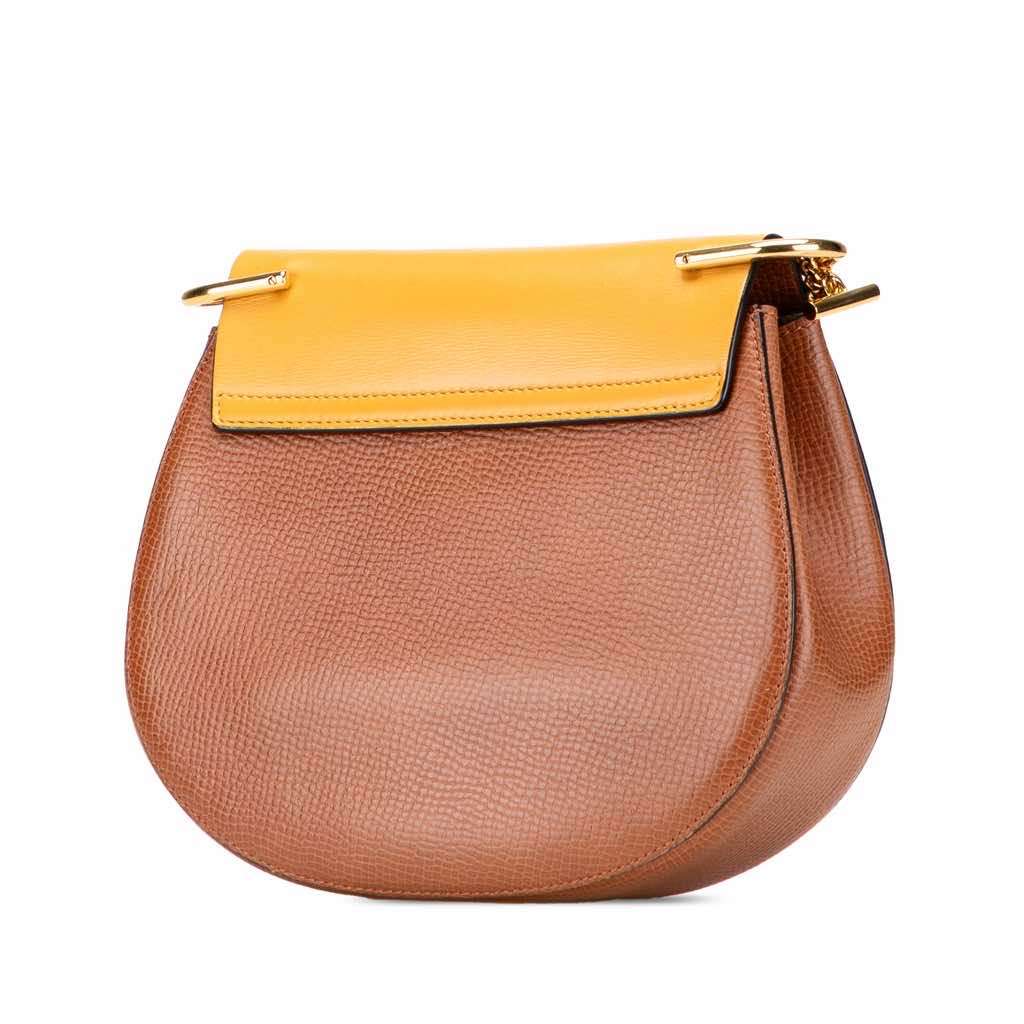 Chloé Small Bicolor Smooth and Grained Calfskin Drew Crossbody - Back view