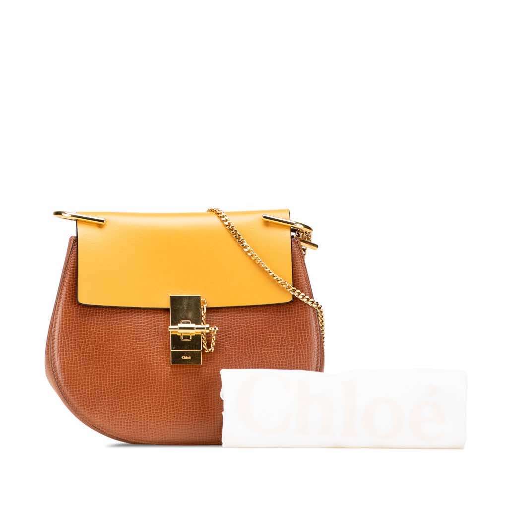 Chloé Small Bicolor Smooth and Grained Calfskin Drew Crossbody - Image 12
