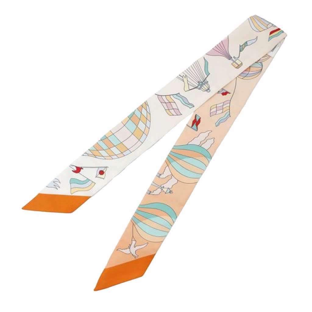 Hermès Les Folies Du Ciel Silk Twilly Scarf - Back view