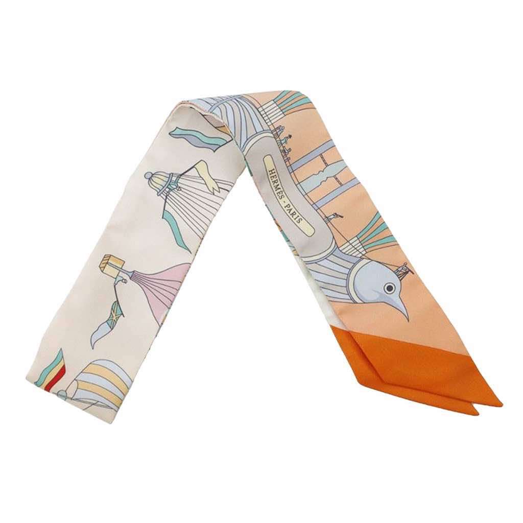 Hermès Les Folies Du Ciel Silk Twilly Scarf - Image 6