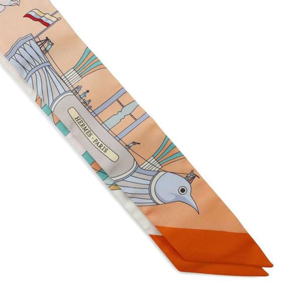 Hermès Les Folies Du Ciel Silk Twilly Scarf - 4