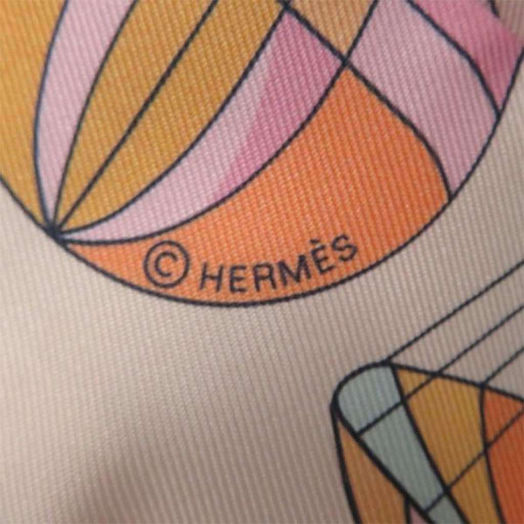 Hermès Les Folies Du Ciel Silk Twilly Scarf - Side view