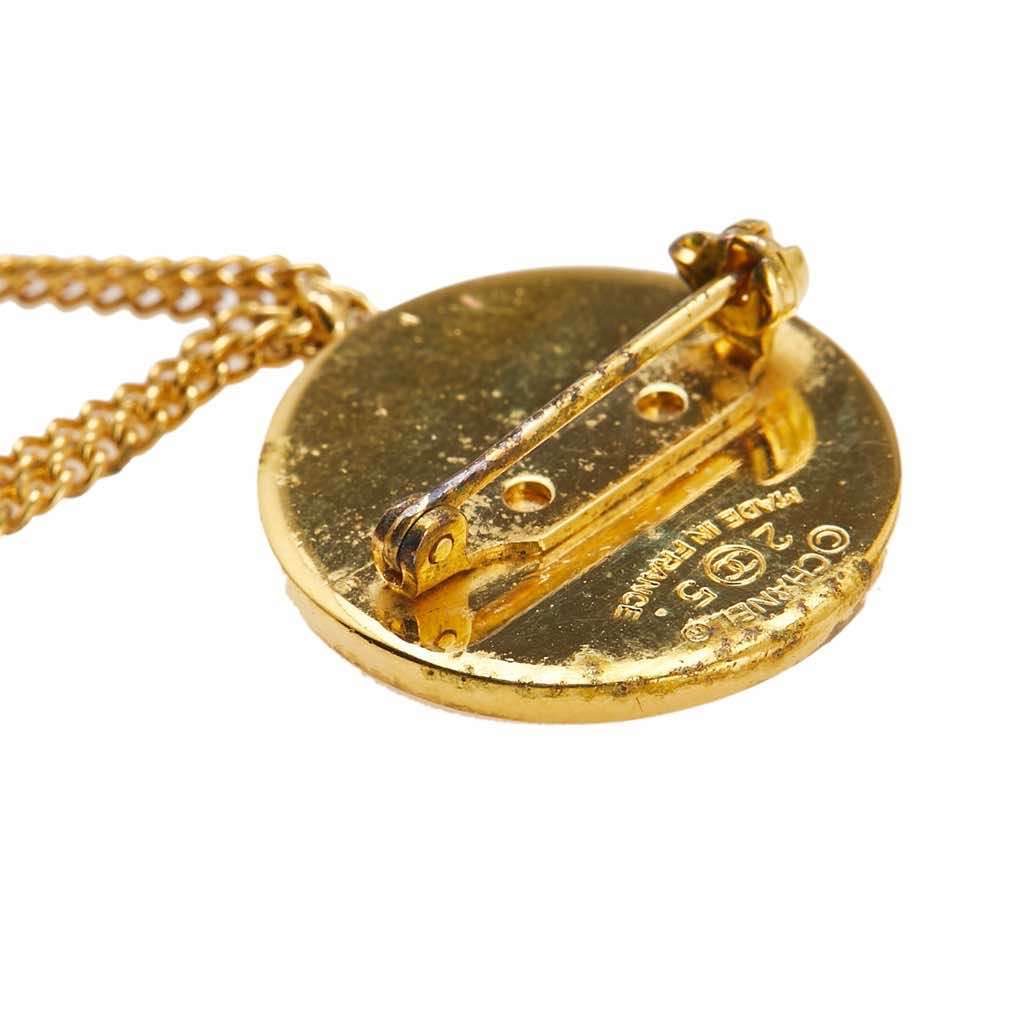 Chanel Gold Plated CC Medallion Handbag Brooch - Image 6