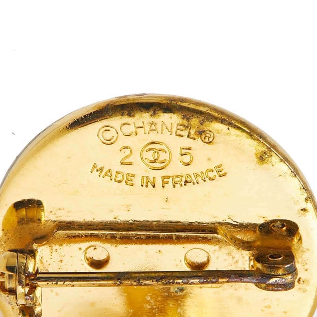 Chanel Gold Plated CC Medallion Handbag Brooch - 4
