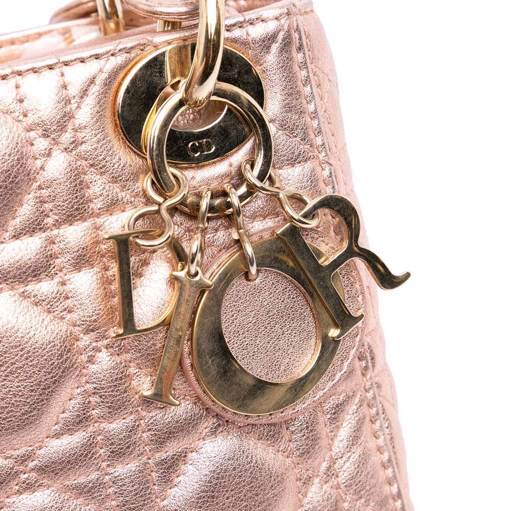 Dior Mini Metallic Lambskin Cannage Lady Dior - Image 10