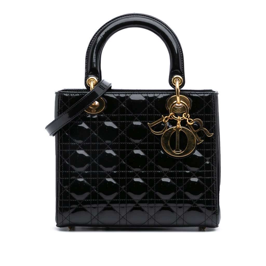 Dior Medium Patent Cannage Lady Dior