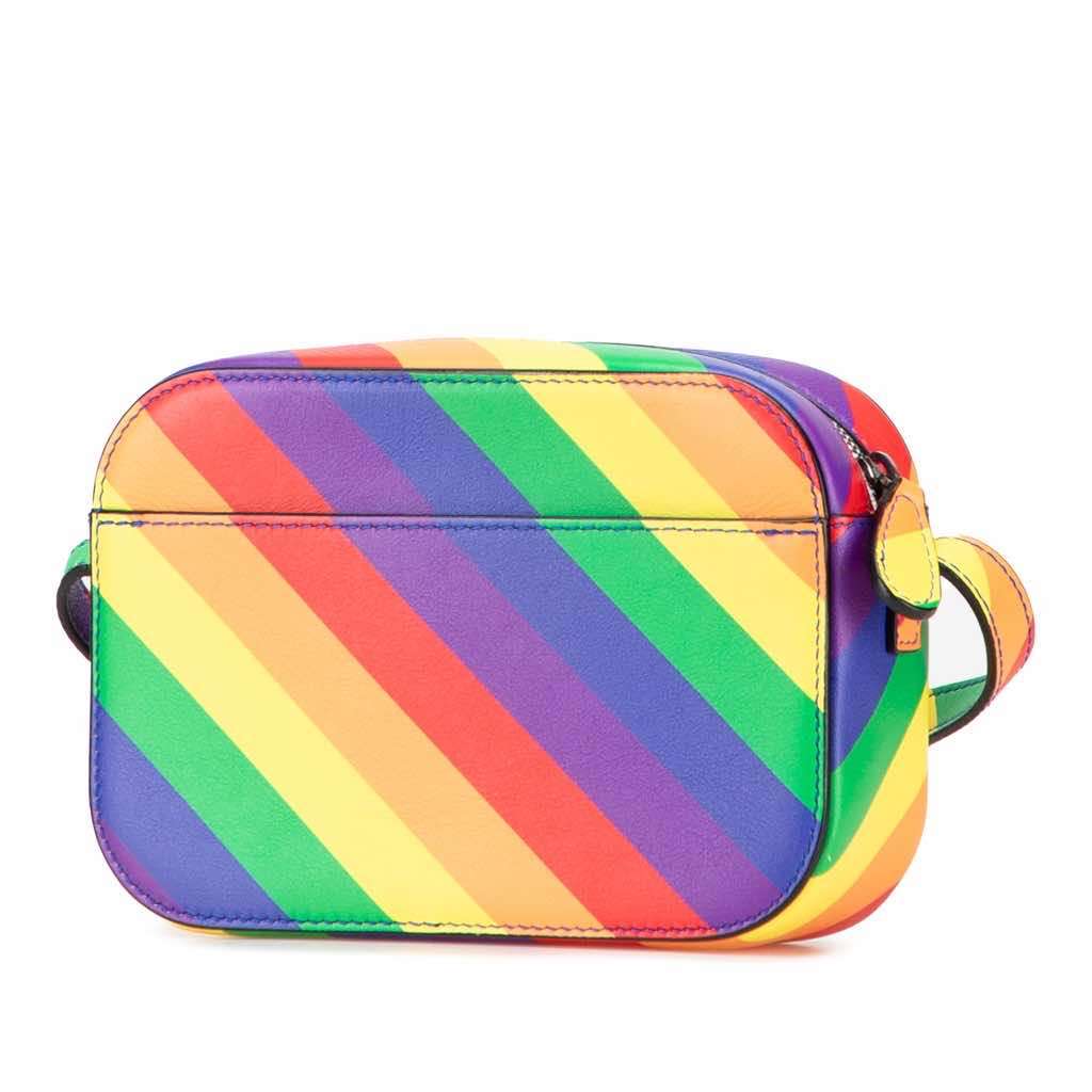 Balenciaga XS Leather Rainbow Logo Ville Camera Bag - Back view