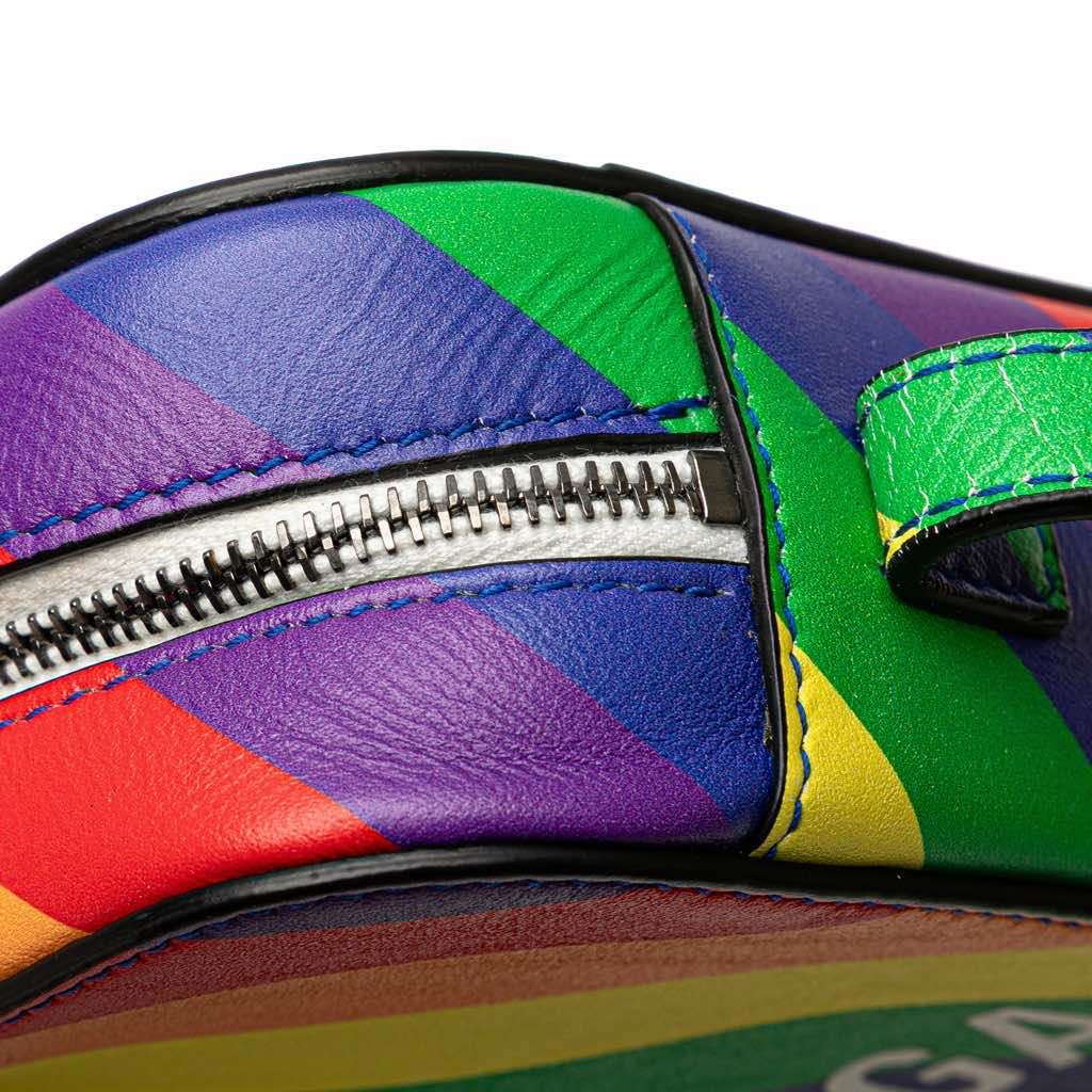 Balenciaga XS Leather Rainbow Logo Ville Camera Bag - Image 11
